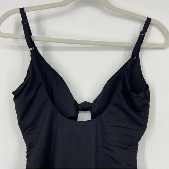 New Andie Swim The Santorini One Piece Swimsuit Key Hole Front Black Size Large - Picture 9 of 14